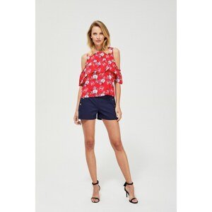 Shorts with decorative buttons - navy blue