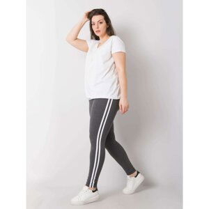 Dark grey melange leggings for large sizes