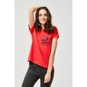 Cotton shirt with a print - coral