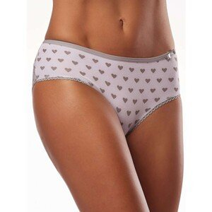 Women's panties with gray heart print
