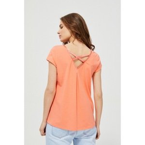 Blouse with a cut-out on the back - coral