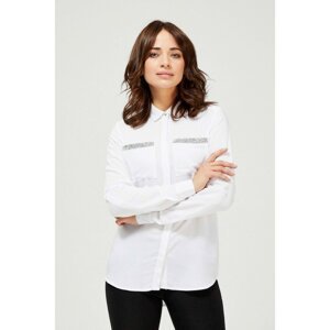 Shirt with decorative pockets - white