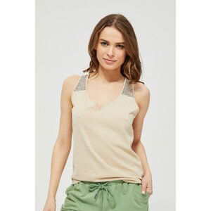 Cotton top with a print - beige