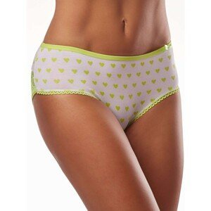Women's briefs with a green print of hearts
