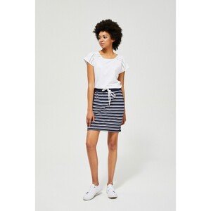 Striped cotton skirt - navy blue