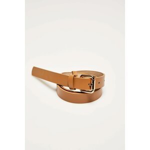 Classic eco leather belt - beige