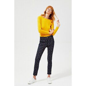 Trousers with print - dark blue