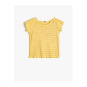 Koton Girl's Yellow Checkered T-Shirt
