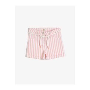 Koton Girls Pink Striped Shorts