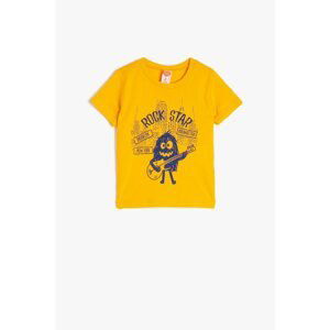 Koton Baby Boy Yellow Printed Short Sleeve T-shirt