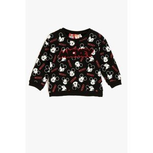 Koton Mickey Mouse Licensed Printed Crew Neck Embroidered Sweatshirt