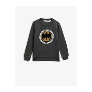 Koton Batman Licensed Printed Crew Neck Long Sleeve Sweatshirt