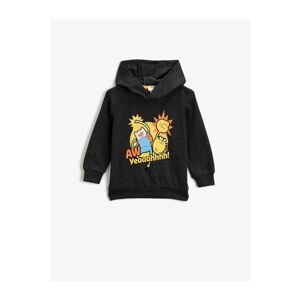 Koton Boys Gray Hooded Adventure Time Licensed Printed Long Sleeve Sweatshirt