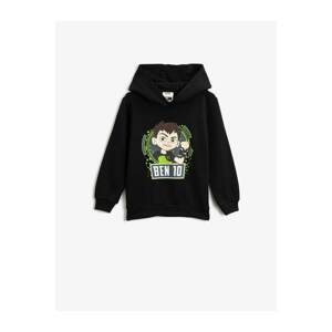 Koton Boys Black Ben 10 Licensed Printed Hoodie Long Sleeve Sweatshirt