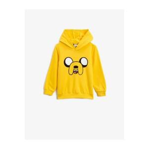 Koton Boys Yellow Cotton Adventure Time Licensed Printed Hoodie