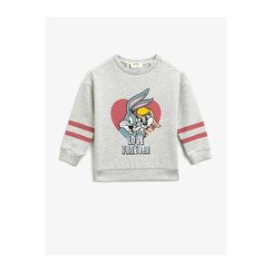 Koton Warner Bros. Licensed Bugs Bunny Printed Cotton Crew Neck Sweatshirt