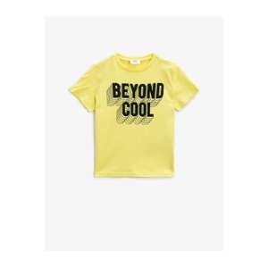 Koton Boy's Yellow Written T-Shirt