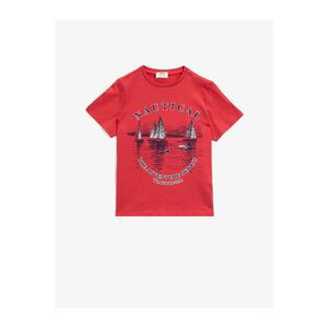 Koton Boys Short Sleeve T-Shirt Cotton Crew Neck Printed