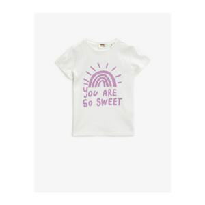 Koton Girl Printed T-Shirt Short Sleeve Printed Cotton