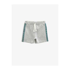Koton Boys Gray Striped Cotton Waist Shorts