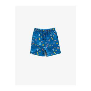 Koton Baby Boy Blue Cotton Tie Waist Shorts