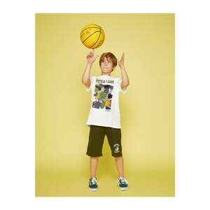 Koton Boy Green Printed Cotton Shorts