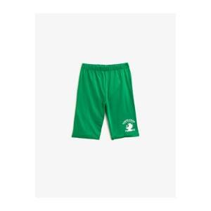 Koton Boy Green Printed Cotton Shorts