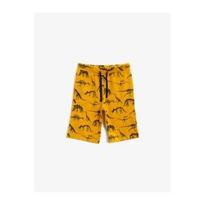 Koton Boys Yellow Printed Waistband Cotton Shorts