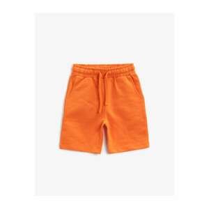 Koton Boy Orange Waistband Cotton Shorts
