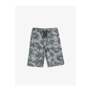 Koton Boys Gray Patterned Tie Waist Shorts