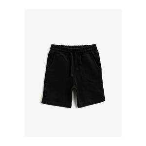 Koton Boys Black Waistband Cotton Shorts