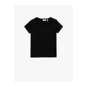 Koton Girl's Black Bow T-Shirt