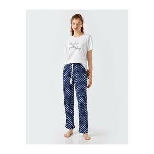Koton 100% Cotton Crew Neck Short Sleeve Slogan Pajama Set