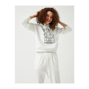 Koton Printed Hoodie Sweatshirt