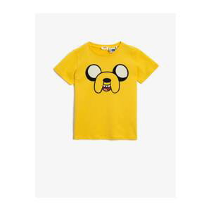 Koton Boys Yellow Adventure Time T-Shirt Licensed Printed Cotton Short Sleeve
