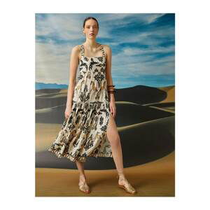 Koton Patterned Dress with Slit Detail