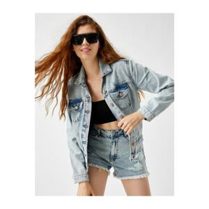 Koton Pocket Denim Jacket Cotton