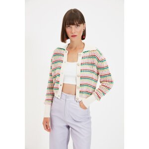 Trendyol Multicolored Button Detailed Polo Neck Knitwear Cardigan