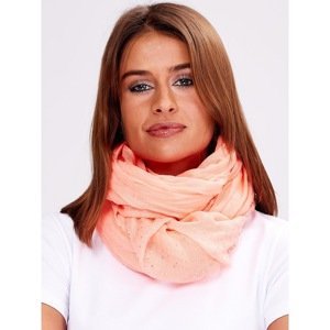 Airy shawl with cubic zirconia and fluo orange jets