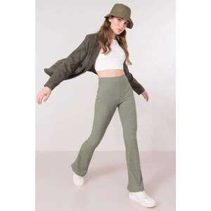 BSL Green knitted flared trousers