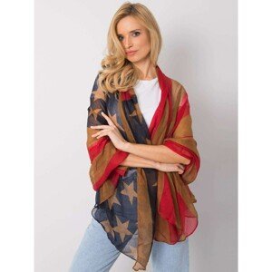 Red and brown women's scarf