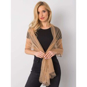 Brown scarf with an application