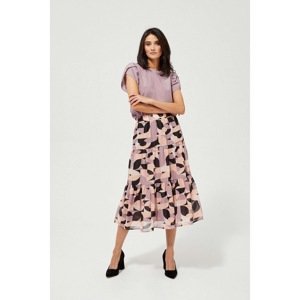 Patterned skirt with a frill - pink
