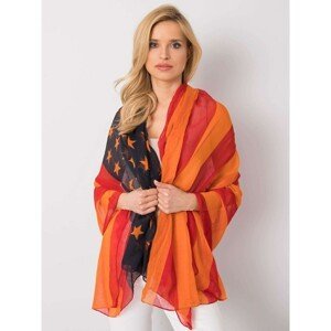 Red and orange scarf with print