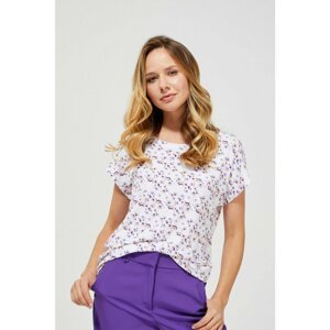 Viscose t-shirt with a print - white
