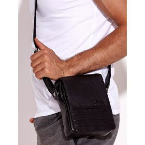 Natural leather black men's bag