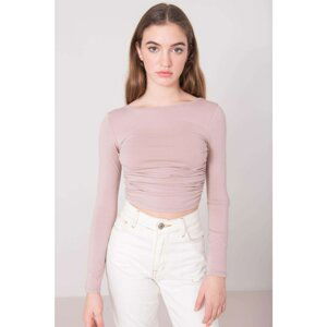 BSL Dark Beige Short Top with Long Sleeves