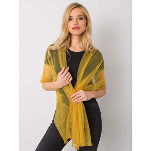 Yellow scarf with an application