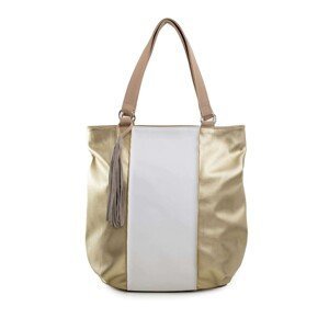 Beige and gold shoulder bag