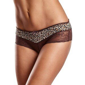 Plum briefs in a spotted pattern with lace